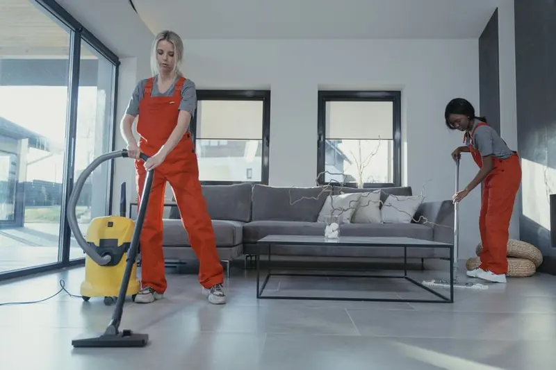 Professional cleaner at work in a home